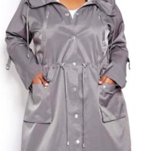 JACKET, ANORAK, SNAP FRONT, GUNMETAL, SZ 4X, DEEP POCKETS, REMOVABLE HOOD, - Picture 1 of 4